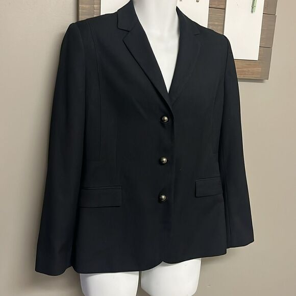Calvin Klein Women’s Black Long Sleeve Notched Collar V-Neck Blazer- Size 10 - Picture 3 of 15